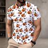Men Plus Size Round Neck Short Sleeve T Shirt Halloween Ghost Bat Printed White Straight Hem Pullover