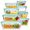 Stackable Glass Meal Prep Containers Airtight Seal Food Storage Box for Kitchen Refrigerator