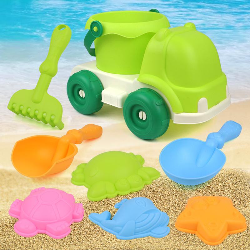 Children's Beach Toy Car, Baby Indoor Swimming Sand Digging Tools, Sand Playing Suit, Shovel Bucket