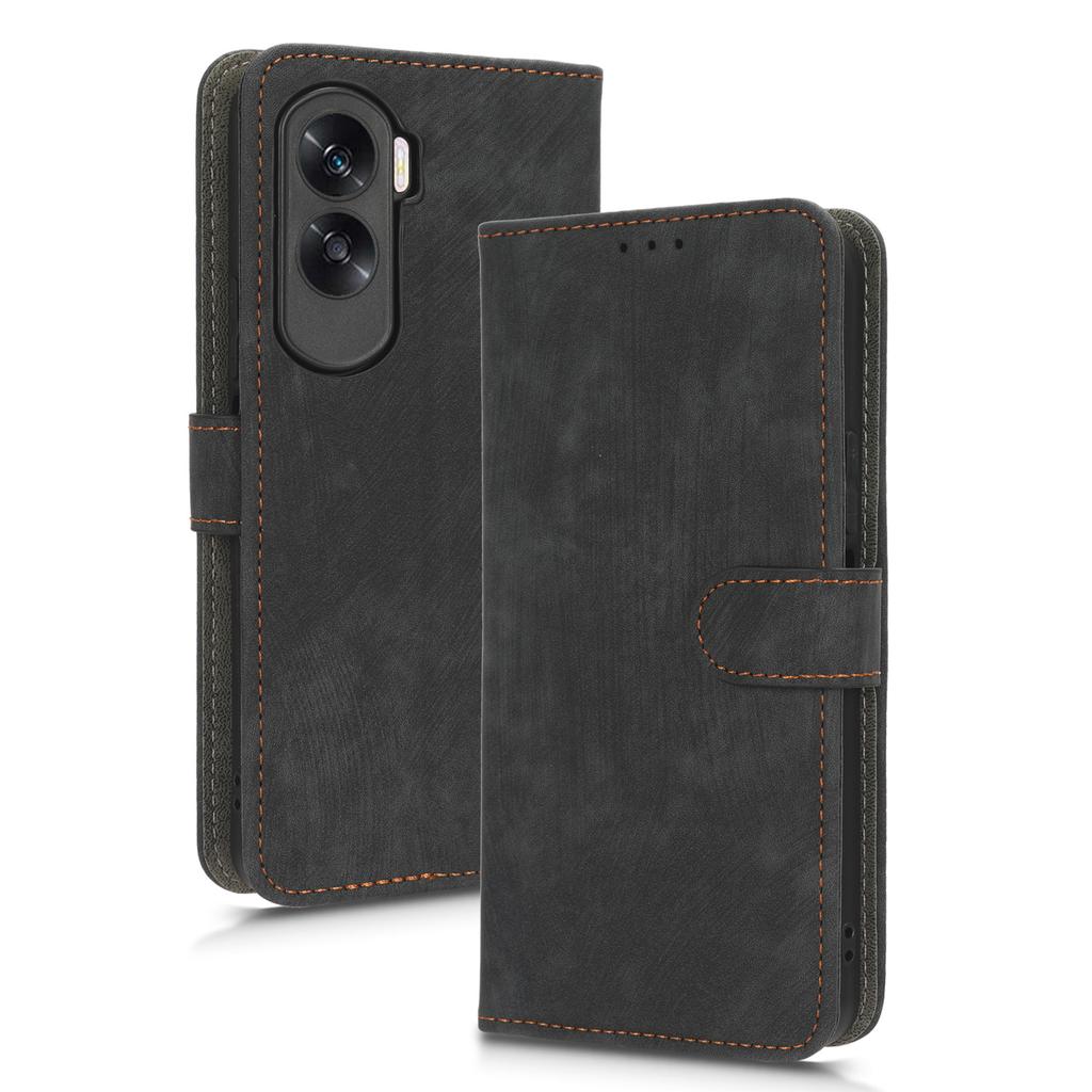 For Honor 90 Lite 5G/X50i 5G RFID Blocking PU Leather Case Cell Phone Wallet Stand Cover with Strap