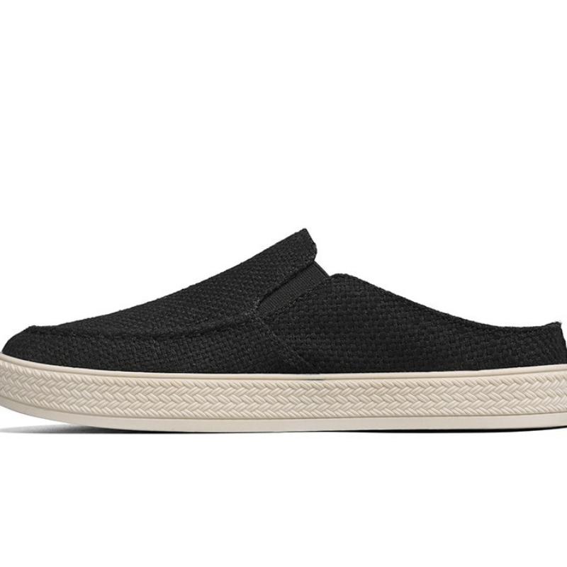 2025 Men's Slip-On Canvas Slides Beijing Heritage Layered Sole Casual Shoes Breathable Summer Streetwear Footwear for Trendy Men