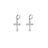 Orecchini a forma di croce incastonati di diamanti in stile lussuoso per donna, design dell'orecchino a forma di croce abbagliante e alla moda.