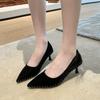Pointed Toe High Heels Women's 2026 Autumn New Sexy Rivet Single Shoes Stiletto Heel Not Tired Feet Professional Work Shoes