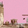 Checkerboard wallpaper powder pink, white and pink 50x1000