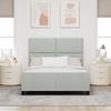Box Spring Bed with Headboard Light Grey 140 x 200 cm Velvet