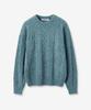 BLOND9 Wool Fisherman Knit Sweater_Turquoise