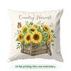 Sunflower Butterfly Pastoral Pattern Cushions Pillowcase Polyester Cushion Cover Throw Pillow Pillowcover Home Car Sofa Decor