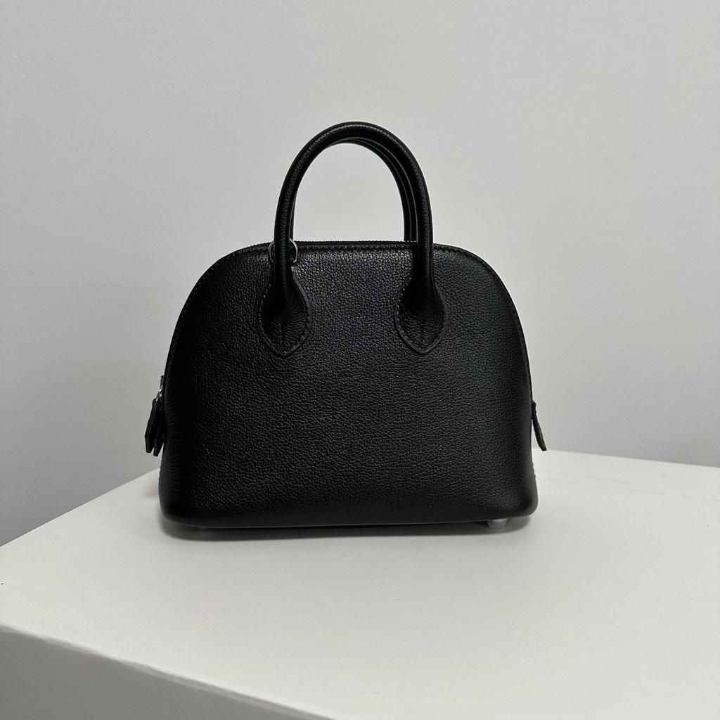 Sac Bandoulière Mini Coquille en Cuir de Vachette Evercolor Importé Polyvalent Sac pour Femme en Cuir de Vachette Première Couche Sac de Bowling
