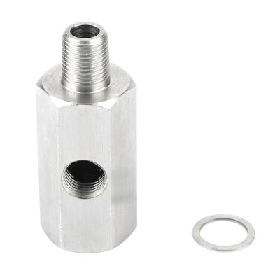 1 8  BSPT Oil Pressure Sensor Tee Gasket To NPT Adapter Turbo Supply Feed Line Gauge