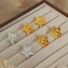Wind Fashion Versatile Star Texture Earrings Temperament Light Luxury Wind Titanium Steel Plated 18K Gold Non-Fading Stud Earrings Women