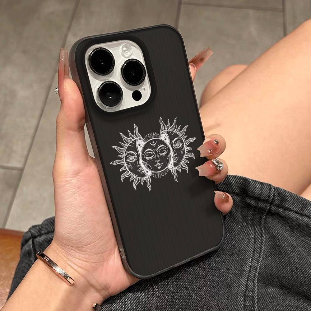 Witches Moon Tarot Mystery Totem Phone Case For IPhone 17 16 15 14 Plus 13 12 11 Pro Max Pro Wave Corrugated Cover
