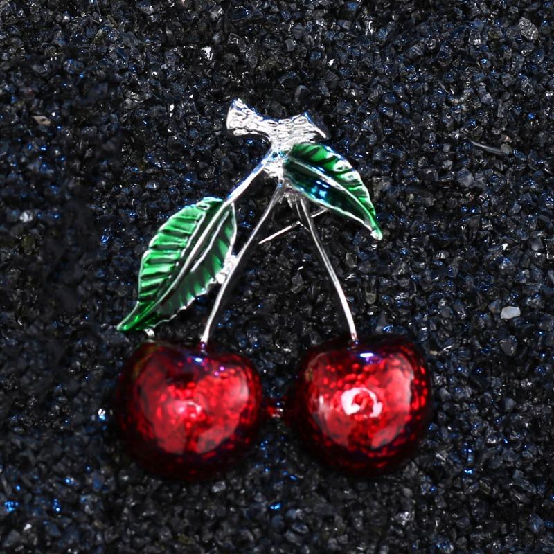 

Модная брошь «Вишня», Элегантная и изысканная, Фруктовая корсажная брошь, Универсальная и неблестящая булавка