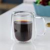Double walled high borosilicate glass cup, heat-resistant handle, coffee, milk, juice, water cup, bar drinking utensils, coffee