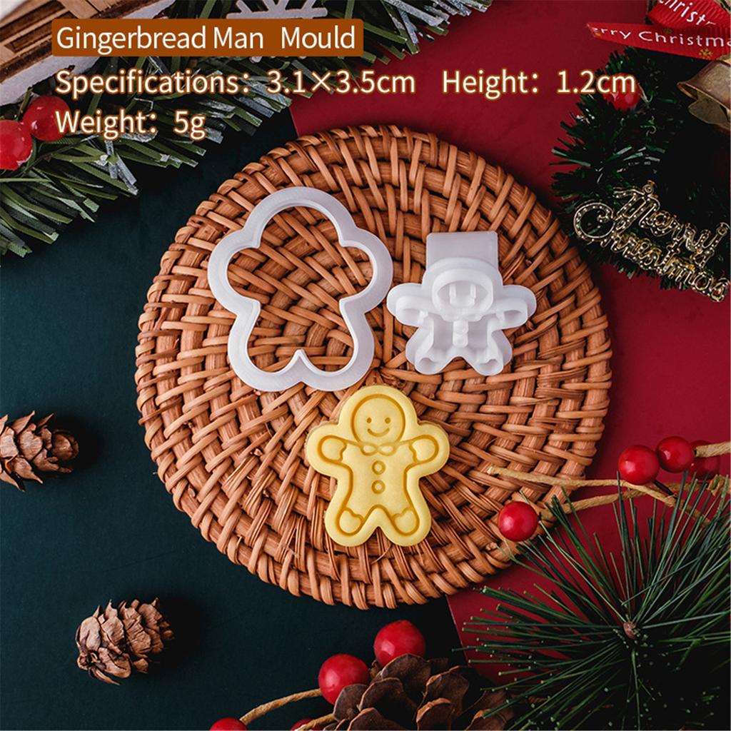 Plastic Biscuit Molds Cookie Embossing Moulds Christmas Patterned Cookie Cutters Baking Tools Plastic Baking Accessories