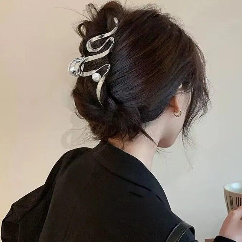 

Новые женские элегантные геометрические банты для волос с когтями, винтажные простые заколки для волос, большие металлические заколки для волос, заколки, модные аксессуары для волос