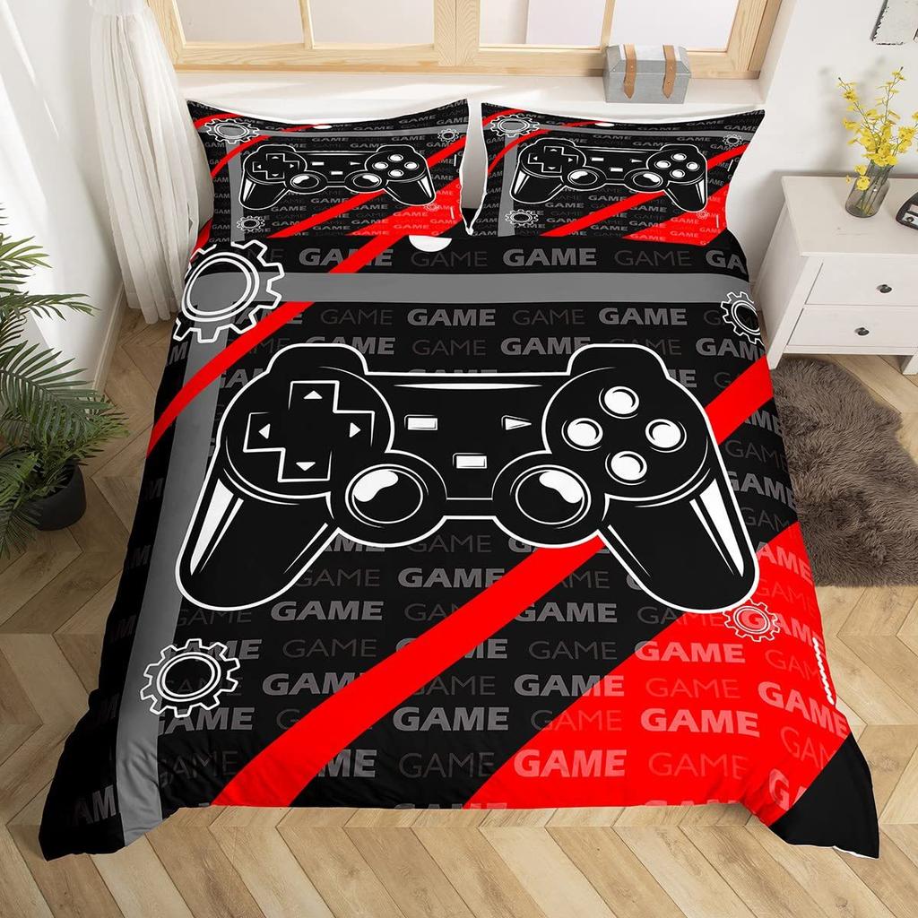Spielkonsole Bettbezug Set Für Jungen Mädchen Kinder Weltraum Galaxie Gaming 3 Teile Mikrofaser Gamer Bettwäsche Teenager Bettdeckenbezüge