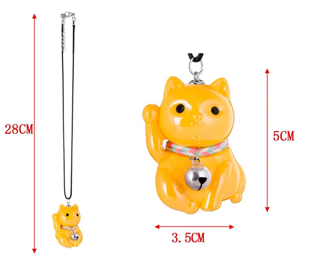 Automobiles Car Pendant Lucky Cute Fortune Cat Doll Hanging Ornaments Rearview Mirror Suspension Decoration Accessories Gifts
