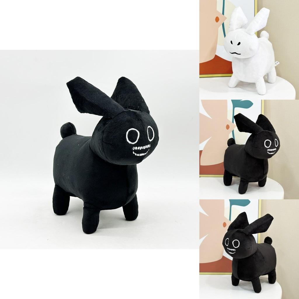 Gubby Plush Black White Red Rabbit Animal Toy With Pp Cotton Filling For Kids And Collectors