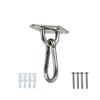 Marine Mounting Hook Plate Set with Stainless Steel Pad Eye Base and Snap Hook, 2 Pack for Hanging Installations