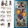 Reusable Halloween Decorations Spooky Window Static Sticker Pumpkin Bat And Witch Patterns Glass Stickers Printed Decorative Waterproof PVC
