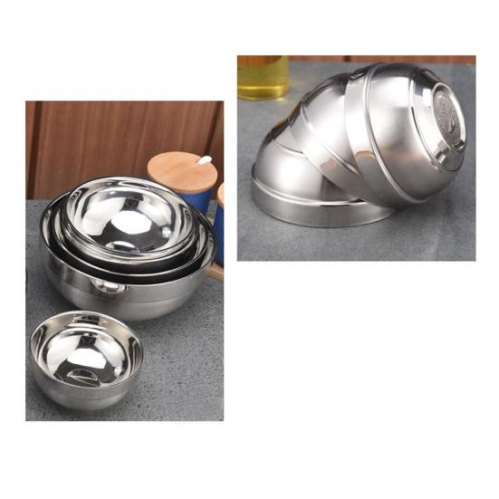 Stainless Steel Bowls Double-Wall Insulated Bowl Large Capacity Deep Mixing Bowl for Soup Cereal Salad Noodles Rice