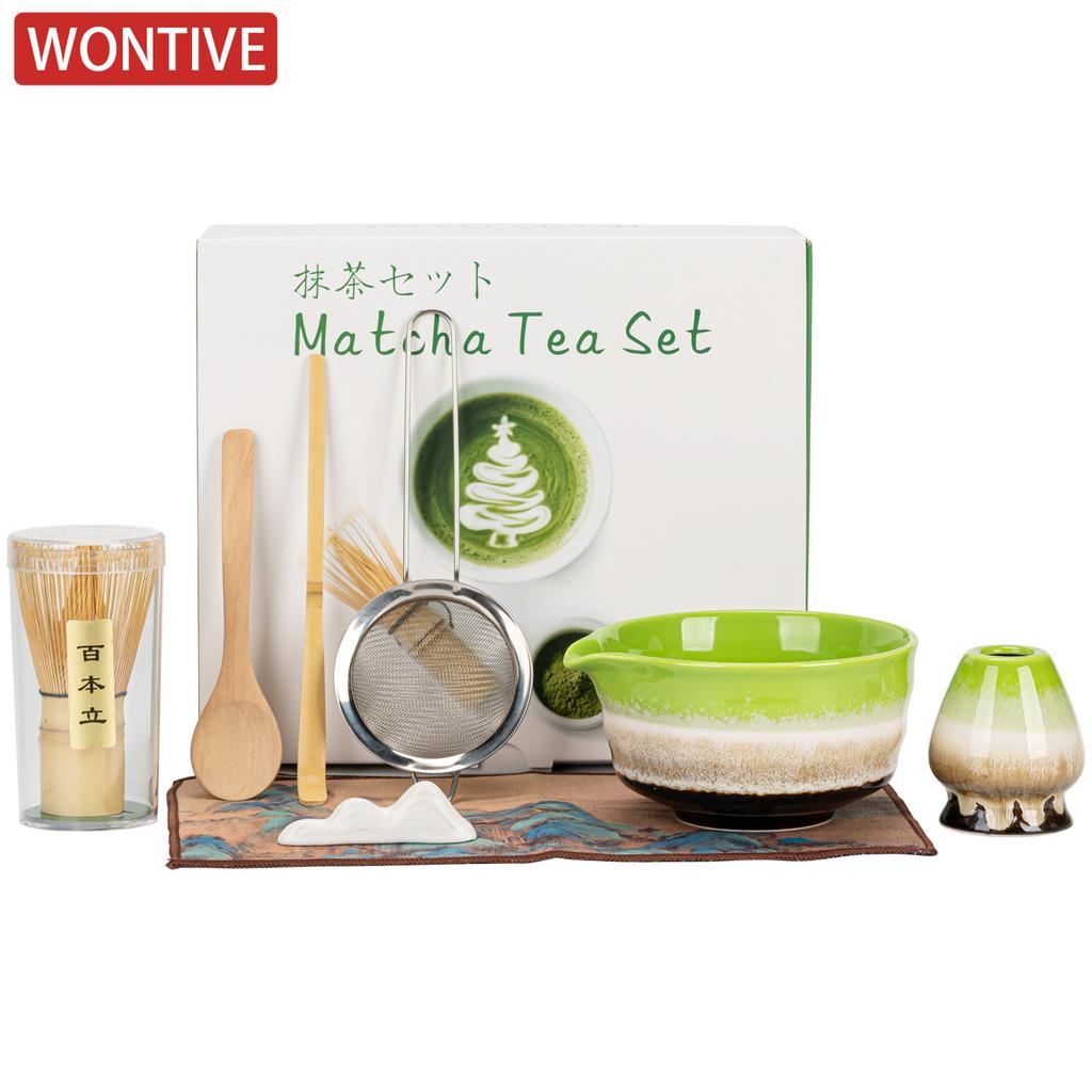 4/8PCS Japanese Matcha Tea Set Bamboo Whisk Teaspoon Tea Sets Matcha Bowl Matcha Whisk Holder for Tea Lovers Tea-Making Tools