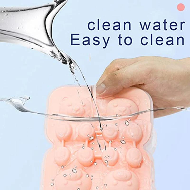 2/4/6 Grids Kawaii Bear Silicone Ice Cube Making Molds Summer Relieve the Heat Ice Cube Trays Mold To Make DIY Drink Ice Coffee