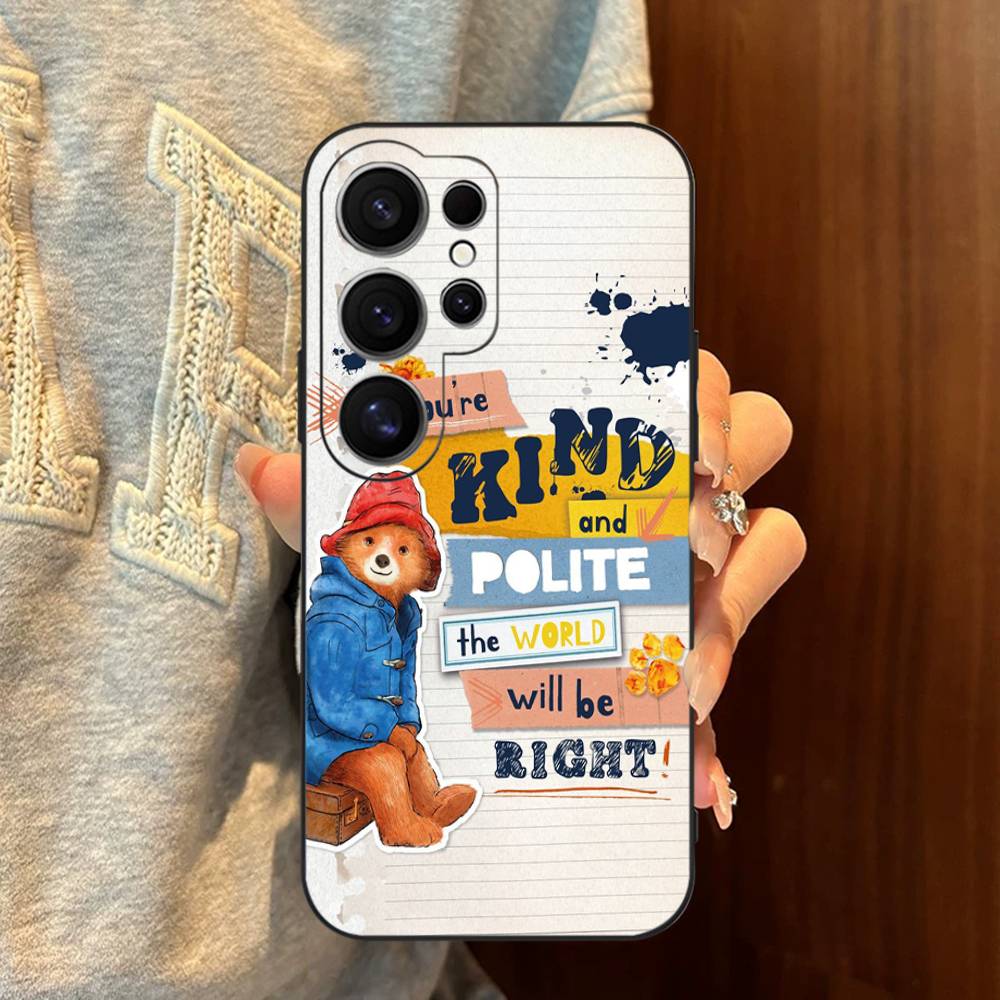 Cute P-Paddingtons Bear Phone Case For Samsung S 24 Fe 25 Ultra Plus 20 Lite 21 30 22 23 24 22 Ultra 5G Fundas