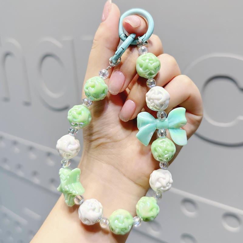 Adorable Cartoon Sanrio Handmade Beaded Mobile Phone Chain Keychain Cute Bag Pendant