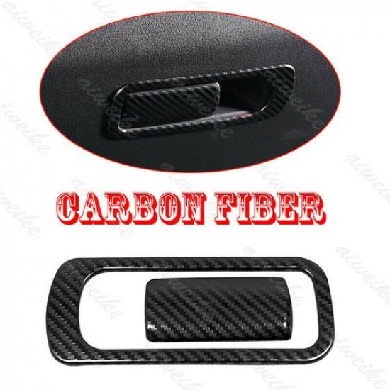 2Pcs Carbon Fiber Interior Storage Box Handle Cover Trim For Mazda 3 -2024