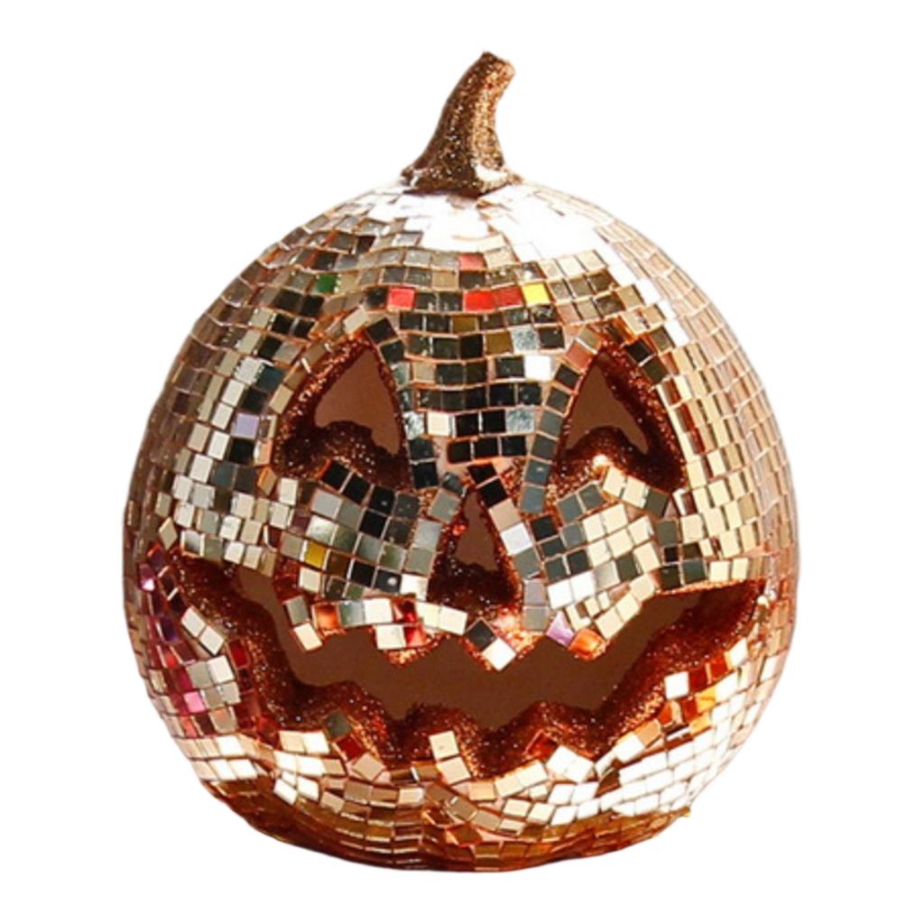 Halloween Pumpkin Decoration for Party, Glitter Light-Up Tabletop Decor