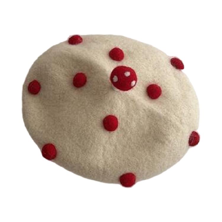 Fashion Mushroom Hat Sweet Beret Hat Winter Autumn Hat New Year THeme Headdress