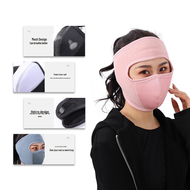 Winter Cycling Windproof Face Mask with Goggles - Breathable Fleece for Men & Women