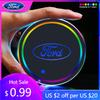 Car Sticker Ford 2PCS Car 7 Colors Water Coaster Color Ambient Light Car Cup Holder Luminous Coaster Mat For Ford Mondeo Focus 3