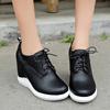Women's slope heel single shoes spring and autumn inner height increase casual lace-up low-top shoes