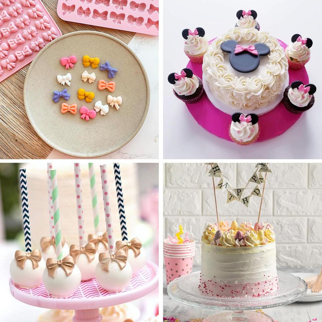 Meltryllis Chocolate Silicone Mini Bow Baking Tool for Home 36 6 Compatible with Gummy and Soft and Easy to Heat and Cold Fun for Parents and DIY