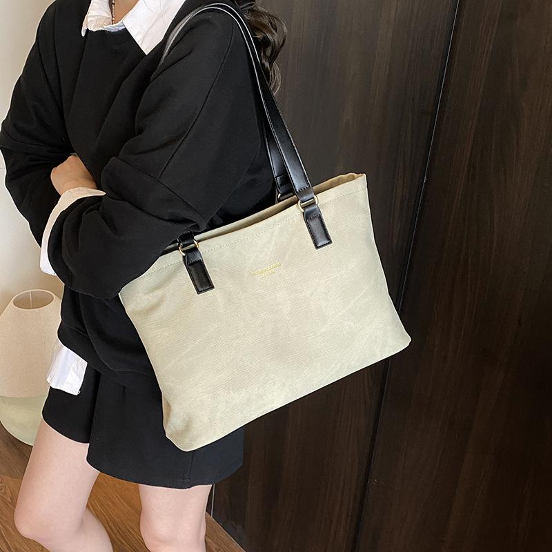 Popular Niche Design High-end Tote Bag Large-capacity Commuter Leisure Canvas Bag Texture Shoulder Bag Women