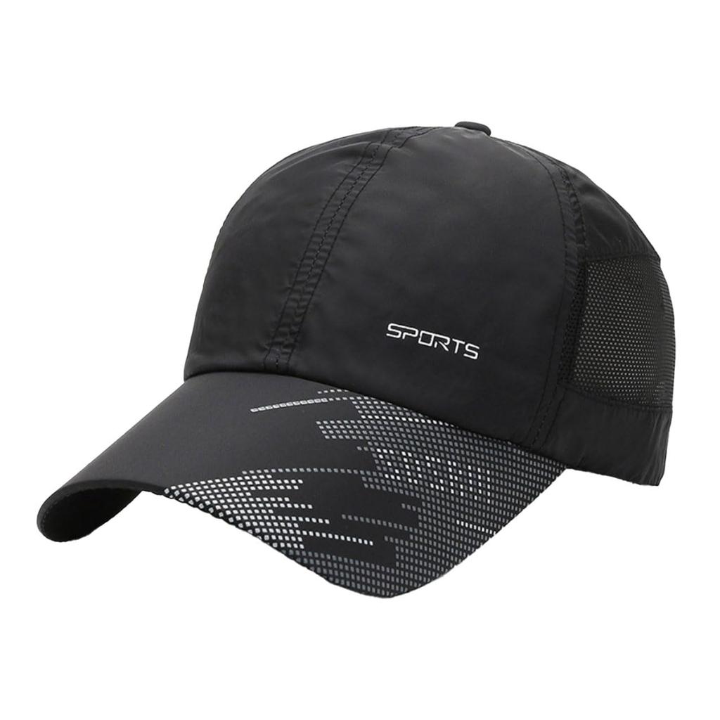 White Fang UV CZA072 Cap, Breathable, Protection, Outdoor, Running, Sports, Hat, Men's, Women's, (Black)