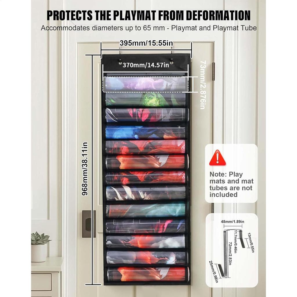 Hangable Game Mat Holder Organizer Bag with Transparent Slots for Family Gatherings Birthday Party Play Area