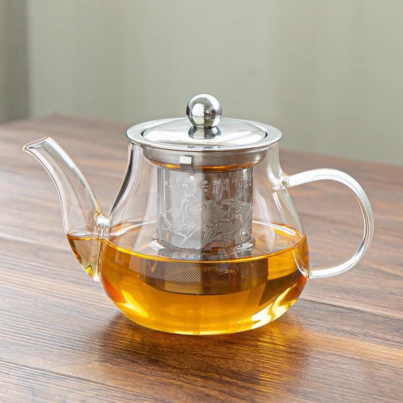 Heat-Resistant Glass Teapot with Stainless Steel Infuser