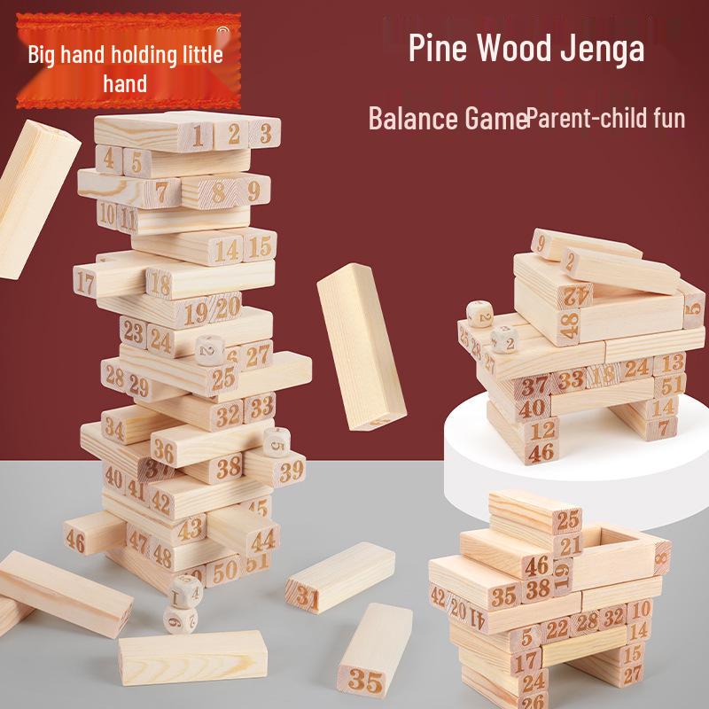 

Colorful Number Jenga Blocks: Educational Wooden Toy for Early Childhood Learning