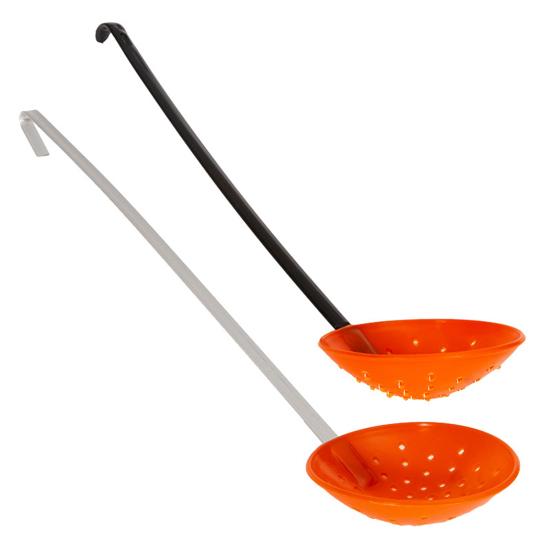 Lightweight Ice Fishing Ladle Big Holes Aluminum Alloy ABS Wear-Resistant Ice Fishing Strainer for Angling