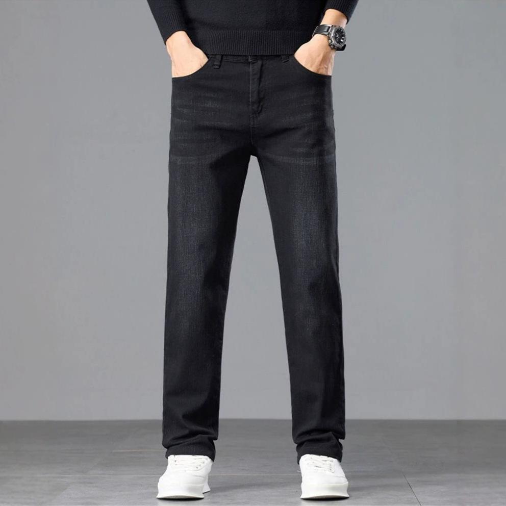 Autumn New Four-season Multi-color European Large Size Retro Blue Small Straight Jeans Men's Very Light Pants