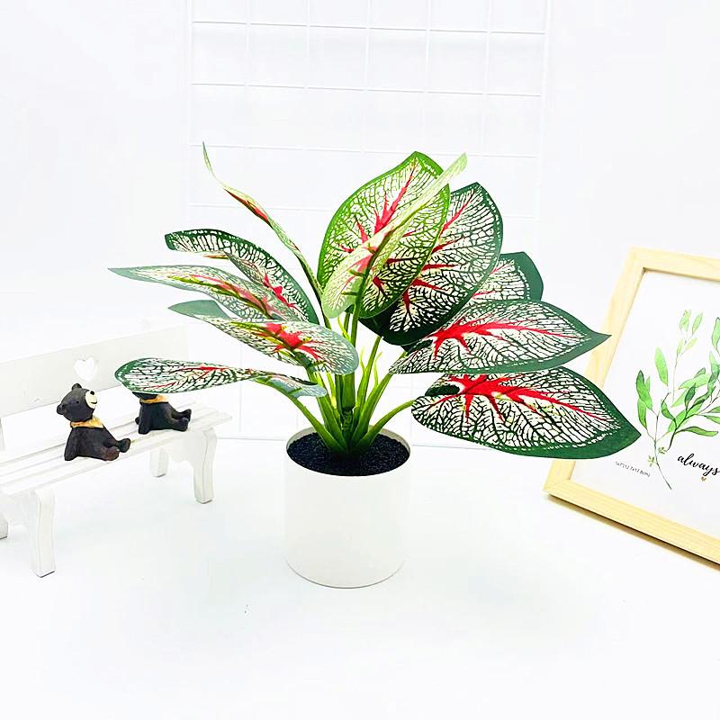 Simulated Epipremnum Aureum And Dasheen Leaves Potted For Home And Events