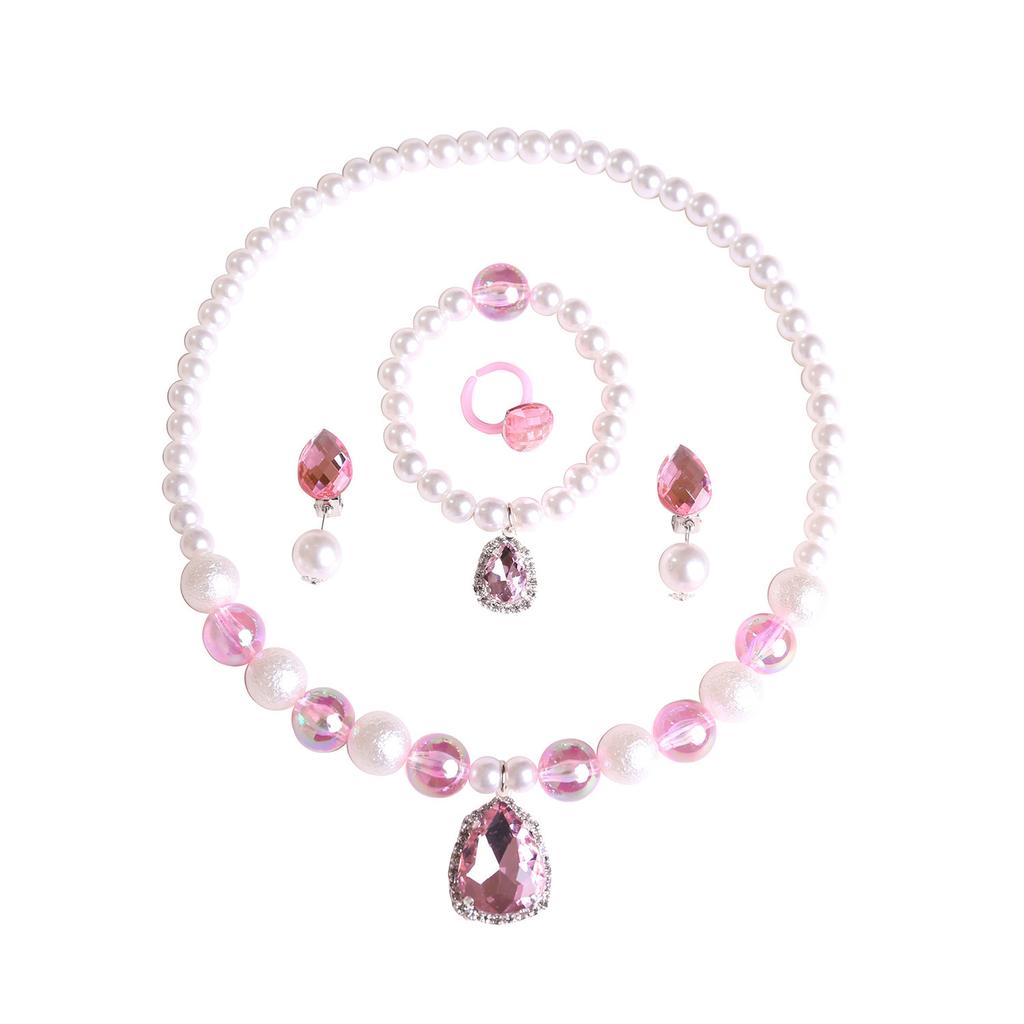Comerț exterior transfrontalier copii coadă de sirenă fete set colier brățară inel cercei accesorii fetiță