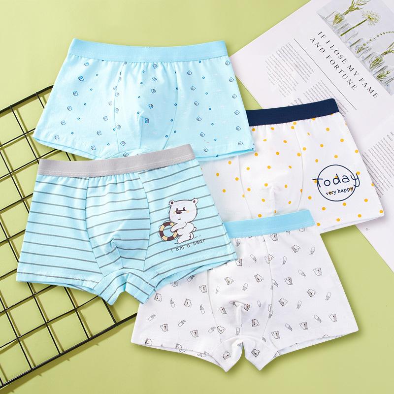 New Boys' Pure Cotton Boxer Shorts for Toddlers, Ages 2+