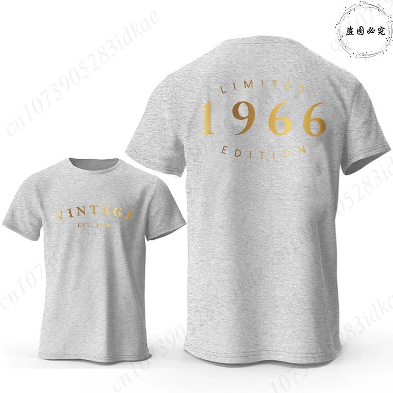 Vintage Est 1966 Limited Edition 60th Birthday Tees Mens Oversized O Neck Short Sleeve Tshirts Fashion Graphic Male Clothing