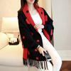 Cape shawl jacket sweater women's autumn and winter new collection tassel knitted cape loose scarf cardigan