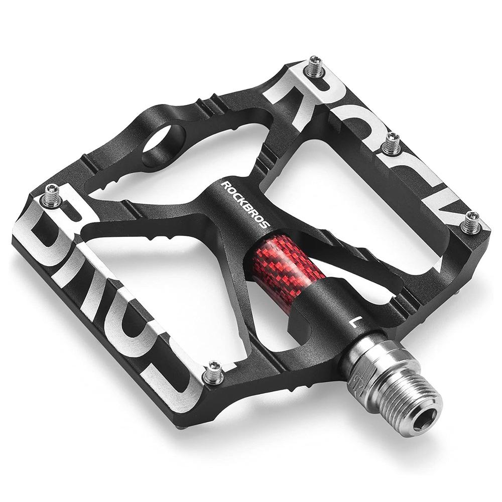 Aluminum alloy MTB platform bicycle pedal set, black