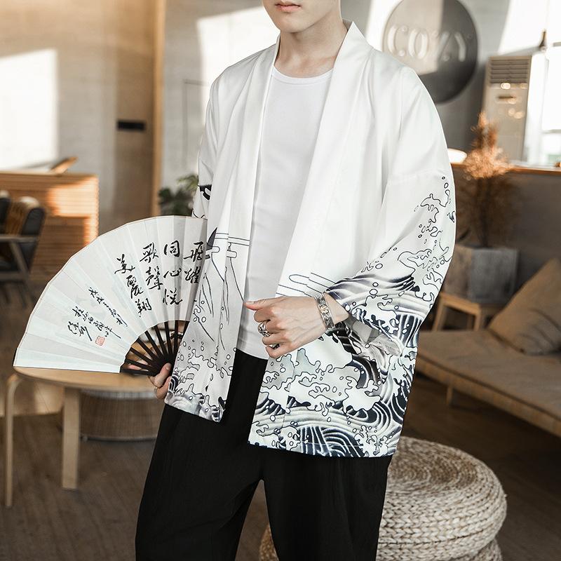 Kimono drago giapponese Kimono tradizionale giapponese Cardigan Kimono Uomo Yukata Uomo Kimono maschile giapponese Streetwear Haori